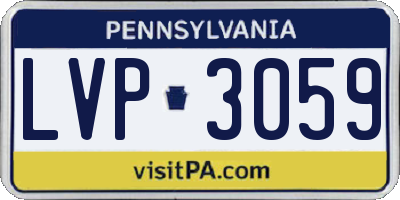 PA license plate LVP3059