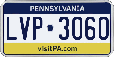 PA license plate LVP3060