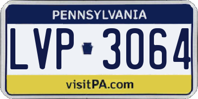 PA license plate LVP3064