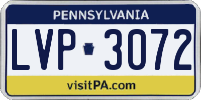 PA license plate LVP3072