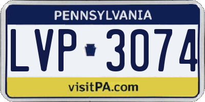 PA license plate LVP3074