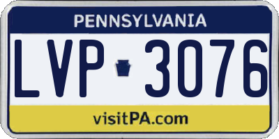 PA license plate LVP3076
