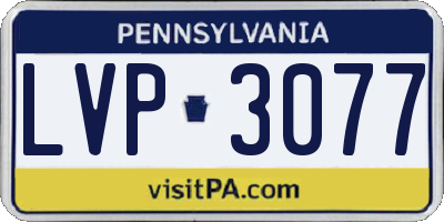 PA license plate LVP3077