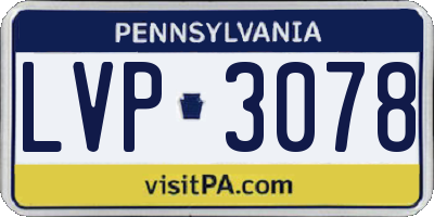 PA license plate LVP3078
