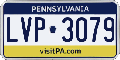PA license plate LVP3079