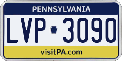 PA license plate LVP3090