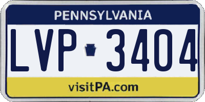 PA license plate LVP3404