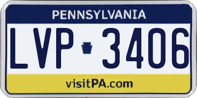PA license plate LVP3406