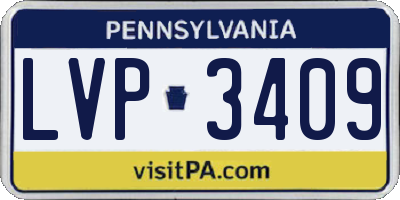 PA license plate LVP3409