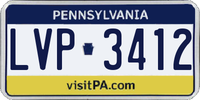 PA license plate LVP3412