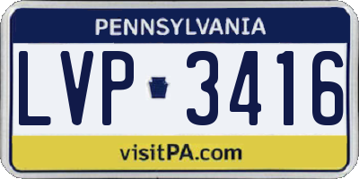 PA license plate LVP3416