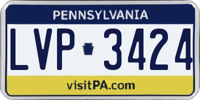 PA license plate LVP3424