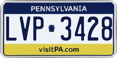 PA license plate LVP3428