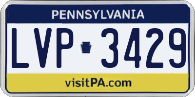 PA license plate LVP3429