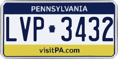 PA license plate LVP3432