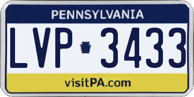 PA license plate LVP3433
