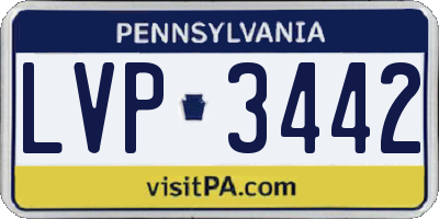 PA license plate LVP3442