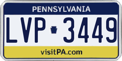 PA license plate LVP3449