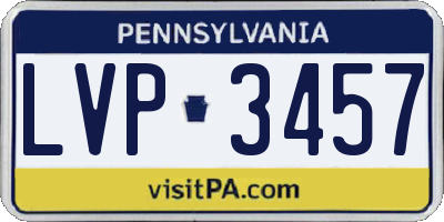 PA license plate LVP3457