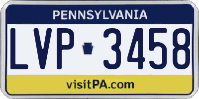 PA license plate LVP3458