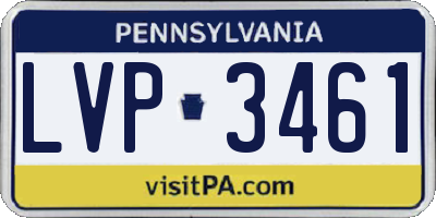 PA license plate LVP3461