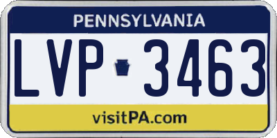 PA license plate LVP3463