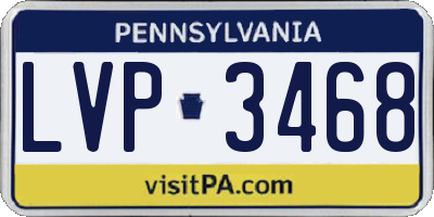 PA license plate LVP3468