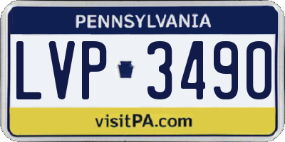 PA license plate LVP3490