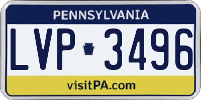 PA license plate LVP3496