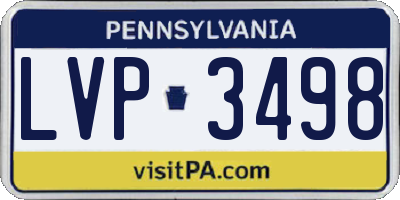 PA license plate LVP3498