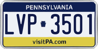 PA license plate LVP3501