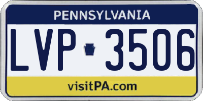 PA license plate LVP3506