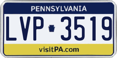 PA license plate LVP3519
