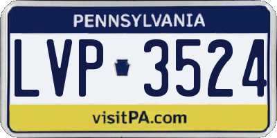PA license plate LVP3524