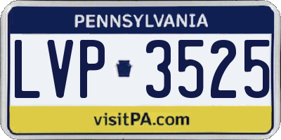 PA license plate LVP3525