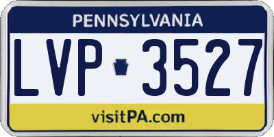 PA license plate LVP3527