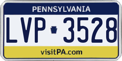PA license plate LVP3528