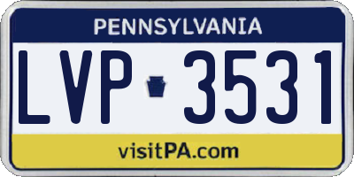 PA license plate LVP3531