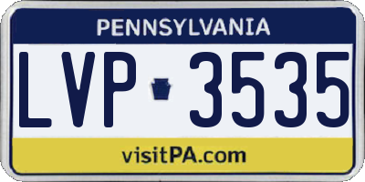 PA license plate LVP3535