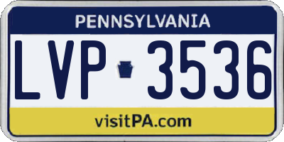 PA license plate LVP3536