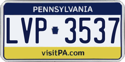 PA license plate LVP3537