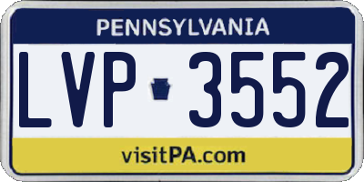 PA license plate LVP3552
