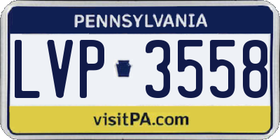 PA license plate LVP3558