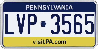 PA license plate LVP3565