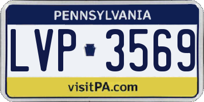 PA license plate LVP3569