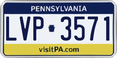 PA license plate LVP3571