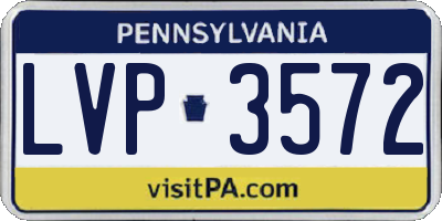 PA license plate LVP3572