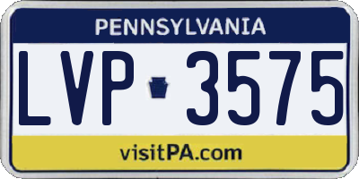 PA license plate LVP3575