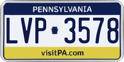 PA license plate LVP3578