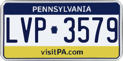PA license plate LVP3579